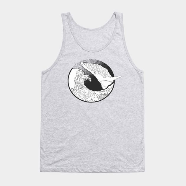 Black & White Hokusai Whale Tank Top by JordanFoo